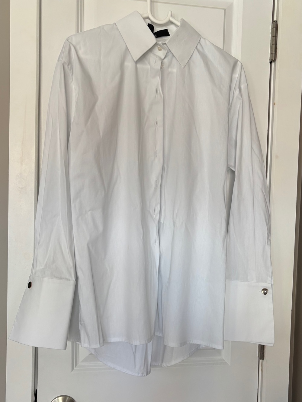White cotton button down shirt with manchettes , S $275